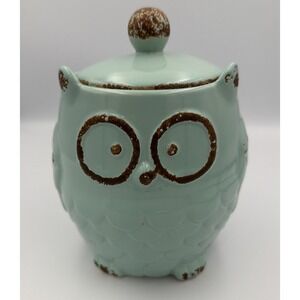 Whimsical Owl Ceramic Cookie Jar with Removable Lid
